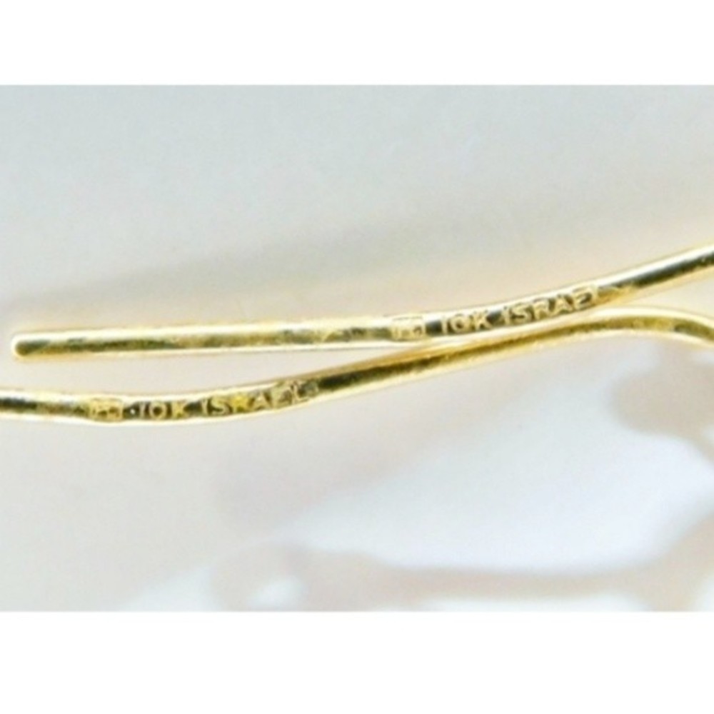 10k Solid Gold Open Hearts Dangle Drop Earrings Y… - image 8